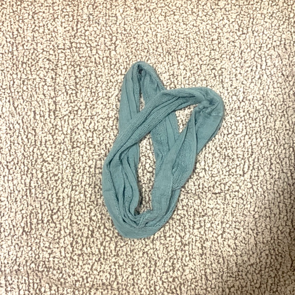 Grey-blue infinity scarf